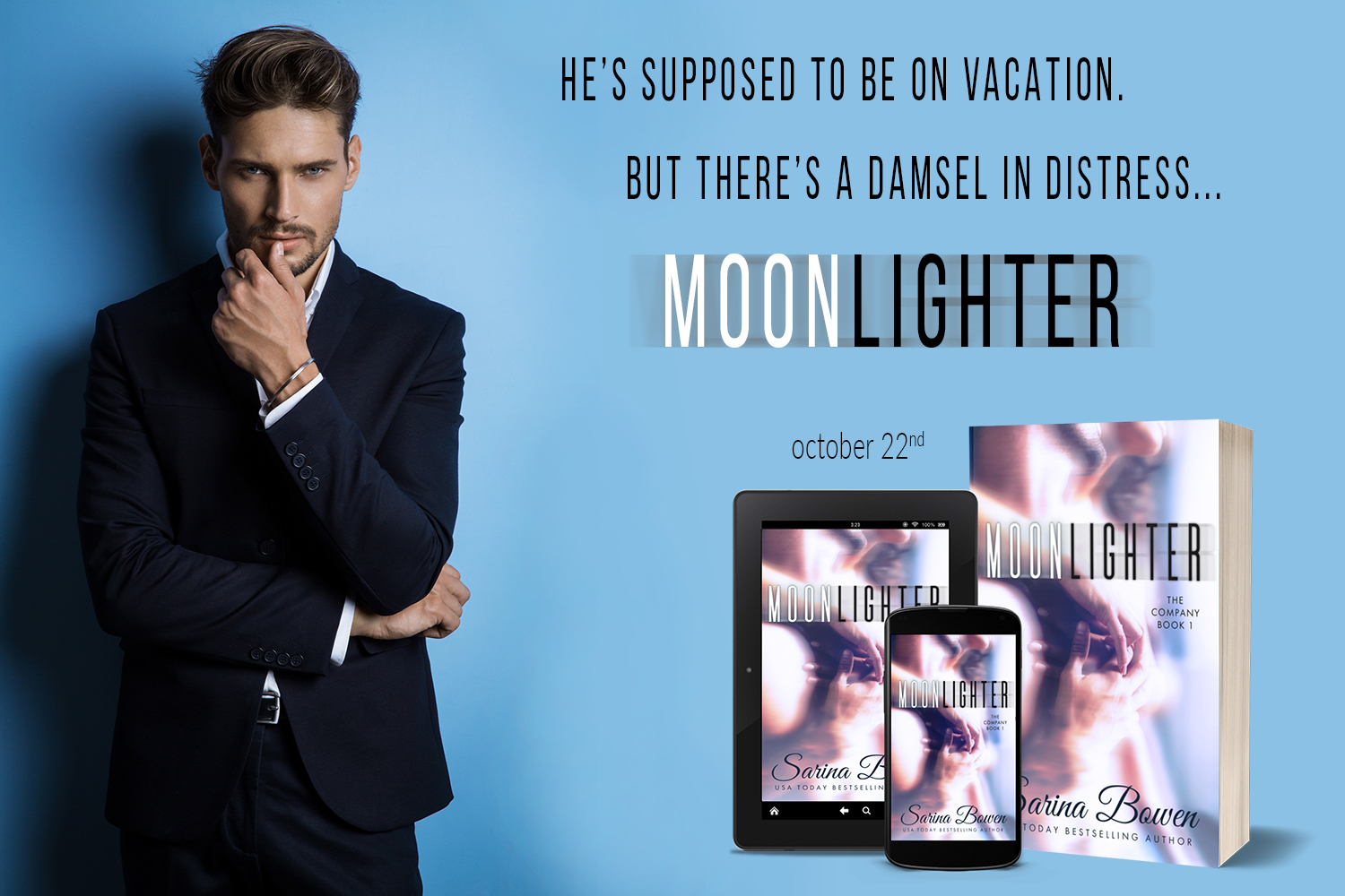 COVER REVEAL + GIVEAWAY: Moonlighter (The Company #1) by Sarina Bowen